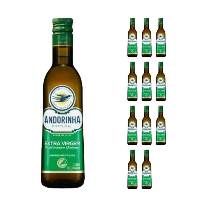 Kit Azeite de Oliva Andorinha Extra Virgem 500ml com 12 Unidades